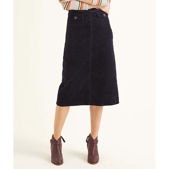 Boden NWT Navy Corduroy Midi Skirt size 8R - Picture 3 of 15